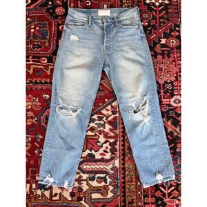 MOTHER Faded Blue Straight Leg Jeans